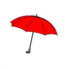 Umbrella / parasol screen, red, without attachment